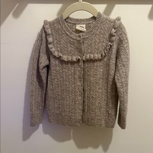 Doen Taupe Ruffle Cardigan